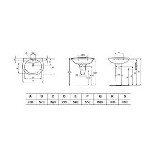 San Remo Kheops lavabo 70cm 