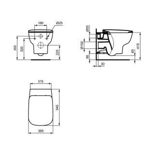 Esedra AquaBlade konzolna WC šolja 