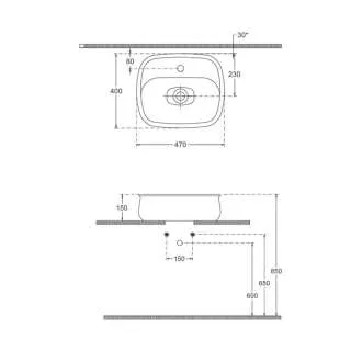 Fluido nadgradni lavabo 47cm 