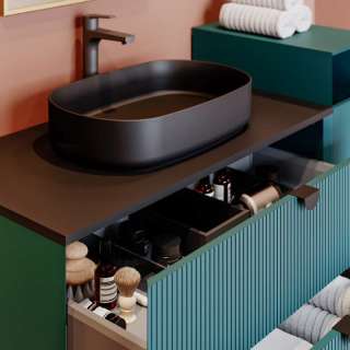 Infinity nadgradni lavabo 55cm matt black 
