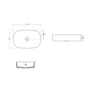 Infinity nadgradni lavabo 55cm matt white 