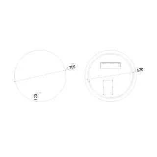 Ogledalo LED Blum Grey R70 