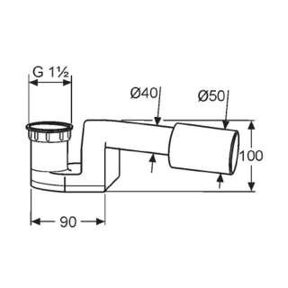 Kludi pvc sifon za kadu 6/4 ravni O50 