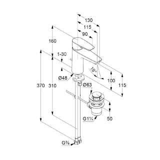 Pure&Solid baterija za lavabo 