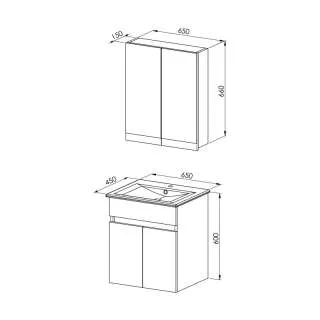 Mona ormarić sa lavaboom 65cm 