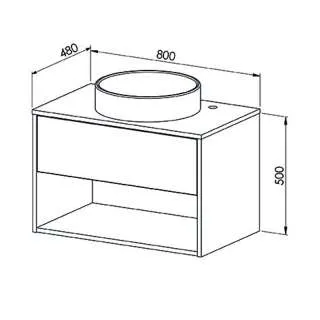 Opal ormarić za nadgradni lavabo 80cm 