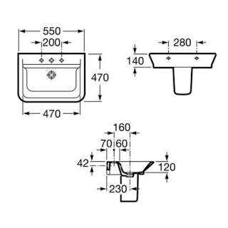 Gap konzolni lavabo 55cm 