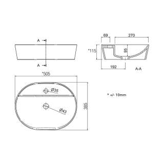 Varmega lavabo 50cm 