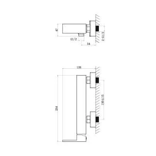 Quadro baterija za tuš black 