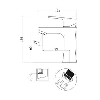 Baterija za lavabo ST2562 Crna 