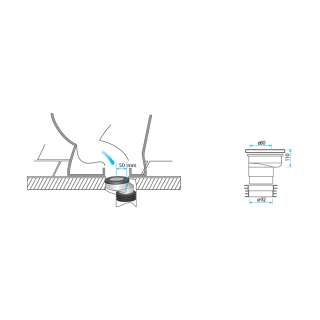 Odvodna veza za WC šolju ekscentar 5cm 