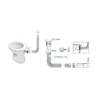 Veza WC šolje (i vodokotlića) 150cm 