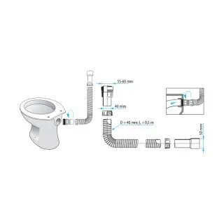 Veza WC šolje (i vodokotlića) 50cm 