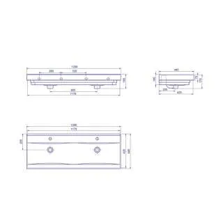 Mona lavabo 120cm 64700 U 