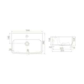 Poco lavabo 55cm 61600U 