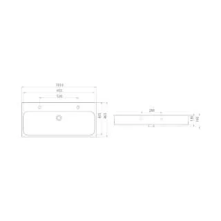 Pinto lavabo 100cm 80500U 