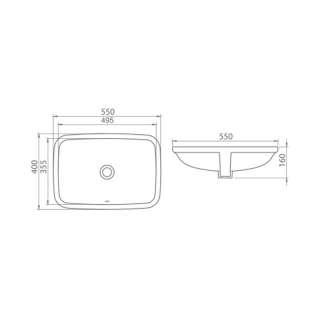 City lavabo 55cm podgradni 