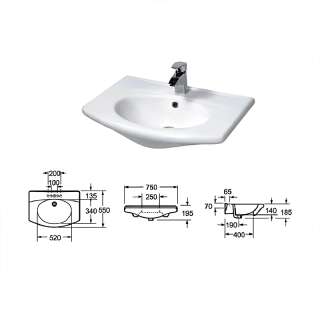 Keramički lavabo WB8610 75cm 