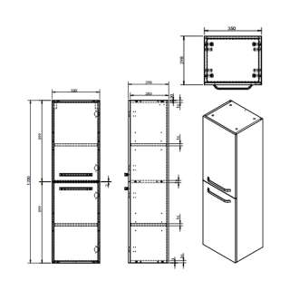 Tivoli vertikala za kupatilo 35cm 