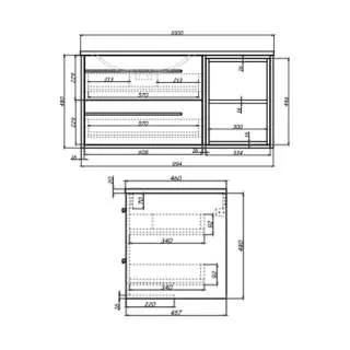 Bolonja ormarić sa umivaonikom 100cm 