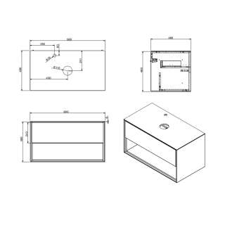 Monca ormarić za lavabo 90cm 