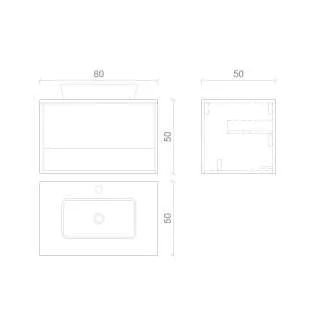 Lugano ormarić za lavabo 80cm 