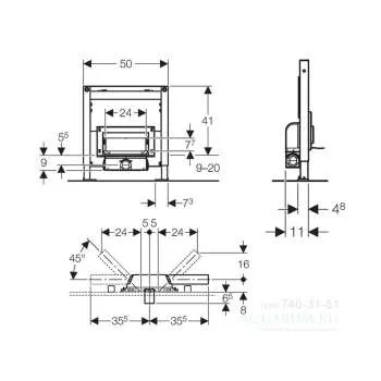 Duofix zidni sifon za tus H50 D50 