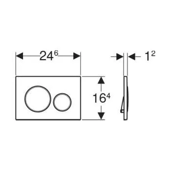 Geberit tipka Sigma 20 2K crna - crna mat 