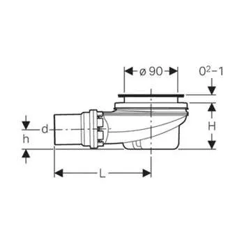 Geberit sifon za tuš kadu Uniflex Ø90mm 