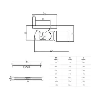 Aco ShowerDrain C Tile rešetka 685mm 