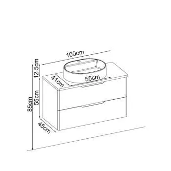 Belen ormarić za lavabo White Solid 100cm 
