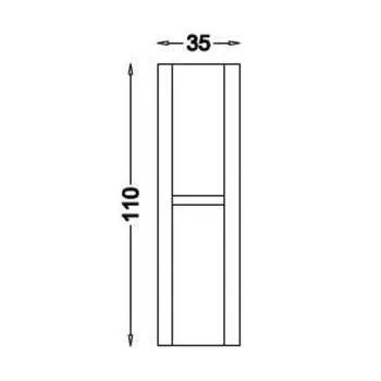 Gemlik vertikala za kupatilo 35x110cm siva 