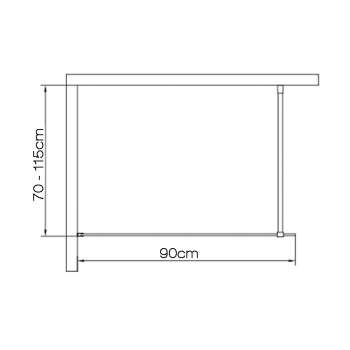 Tuš stena Una Black 90 