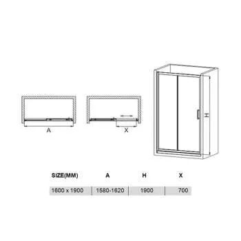 Tuš vrata 160 BP6693SA 