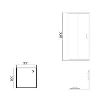 Tuš paravan BR2806 sivi 90x90 