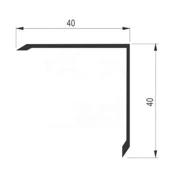 Alu lajsna za zid 40x40 Mat srebro 