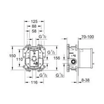 Grohe Rapido E preinstalacioni set 
