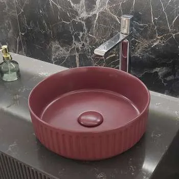 Ion lavabo 36cm maroon red 