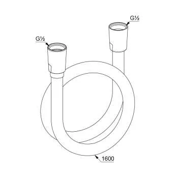 Tuš crevo Suparaflex crna 160cm 