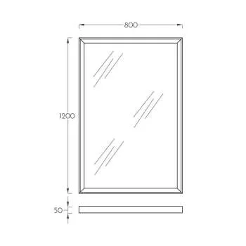 Ogledalo Antika Hrast LED 80x120 