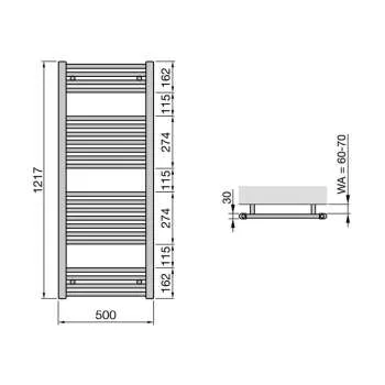 Aura radijator 50x120cm hrom 