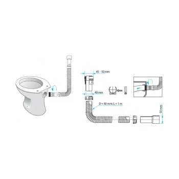Veza WC šolje (i vodokotlića) 140cm 