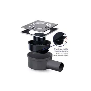 Podni horizontalni slivnik Inox 