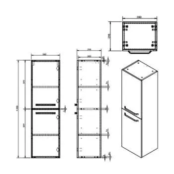Tivoli vertikala za kupatilo 120x35cm 