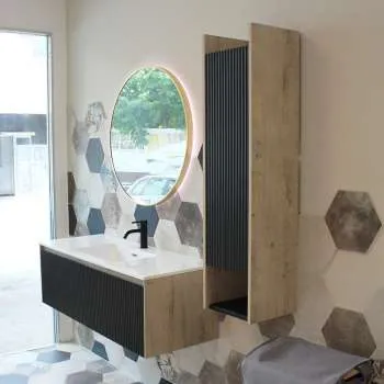 Modena ormarić sa umivaonikom 120cm crni 
