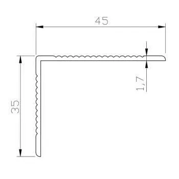 Alu L profil Teak 290 