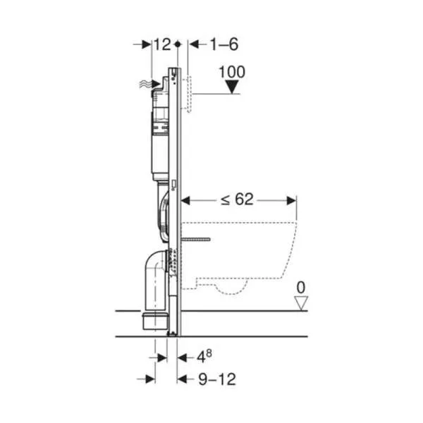 Geberit Duofix Delta 01 Basic set bela tipka 