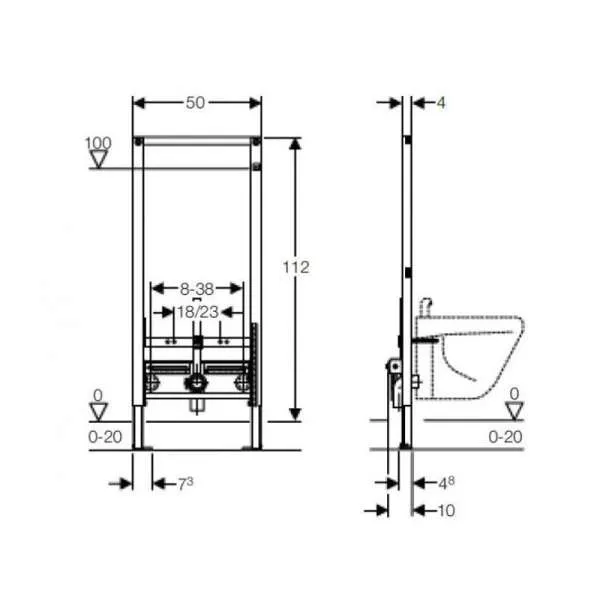 Geberit Duofix Sigma montažni element za bide 111.516.00.1 