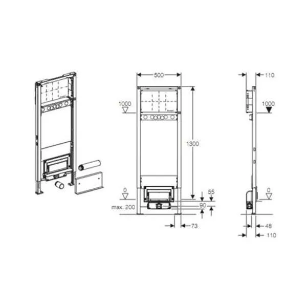 Duofix zidni sifon za tuš H130 D50 