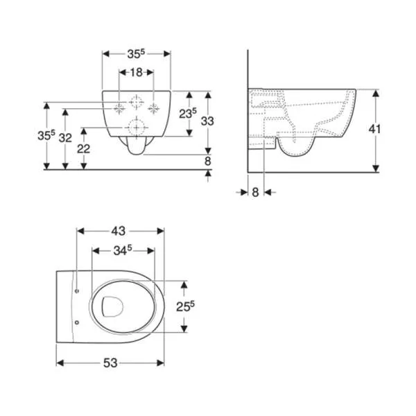 iCon konzolna WC šolja rimfree 